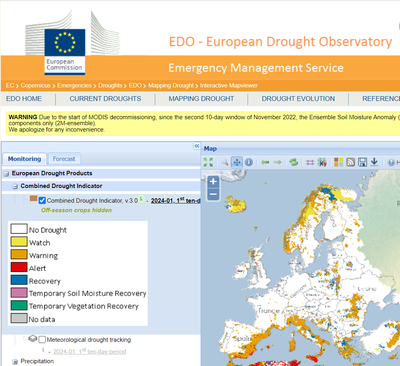 Meteorological drought of European Drought Observatory