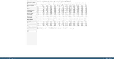 Surface water bodies: Ecological status or potential (group) [table]