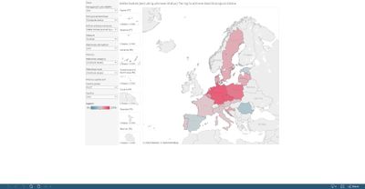 Surface water bodies failing to achieve good ecological or chemical status, by country [map]