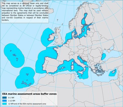 EEA marine assessment areas buffer zones - version 3, Nov. 2022