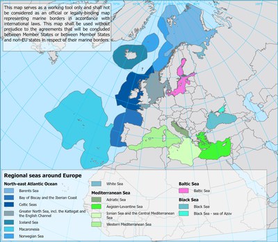 Regional seas around Europe  - version 2, Oct. 2022 